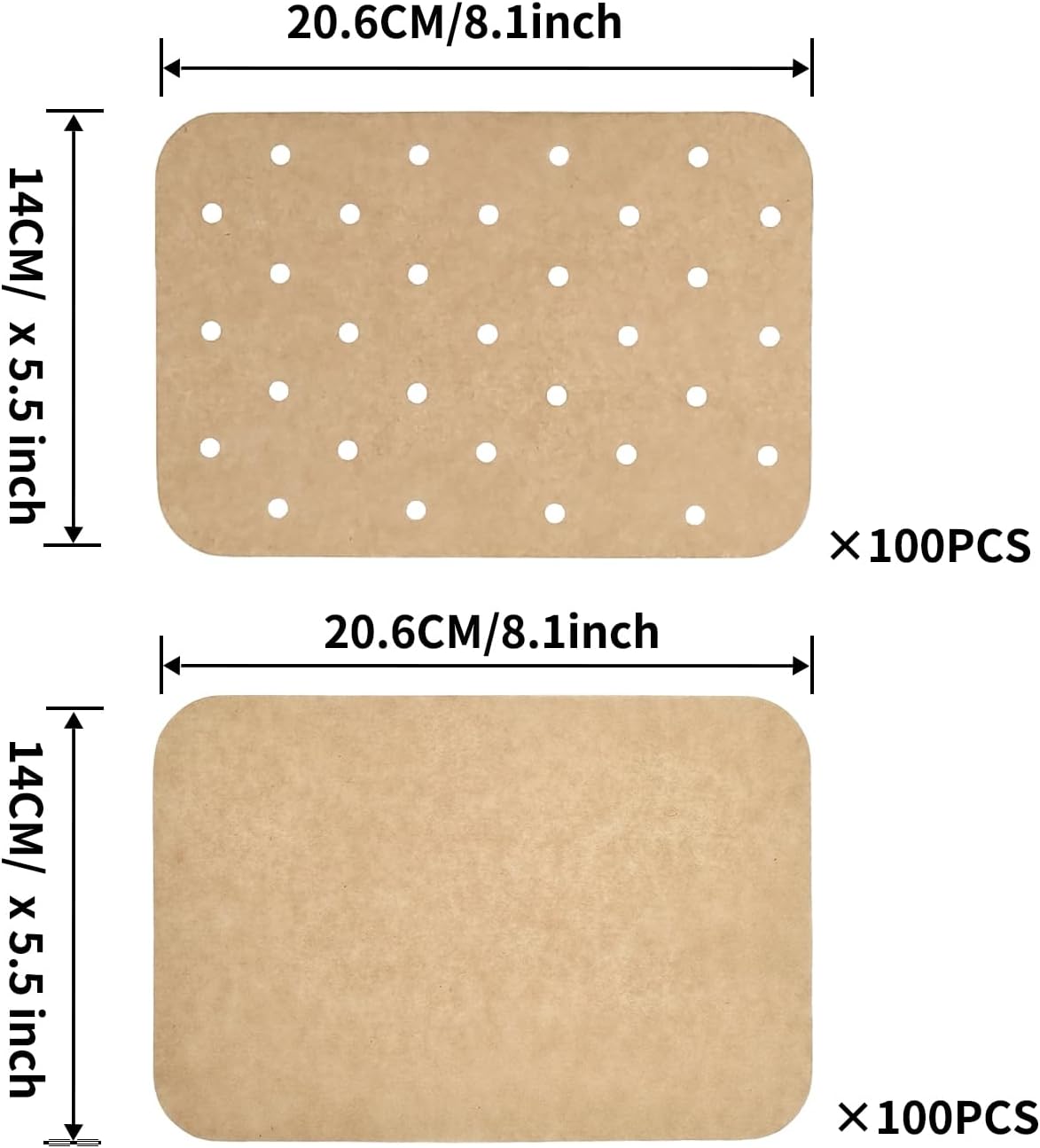 Skiennix Air Fryer Liners - 200 Disposable Non-Stick Parchment Sheets for Ninja Dual Foodi & Toaster Ovens