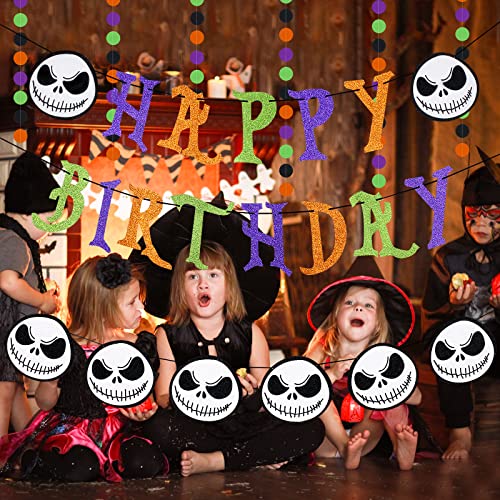 Halloween Jack Skellington Birthday Banner & Skull Garland Set