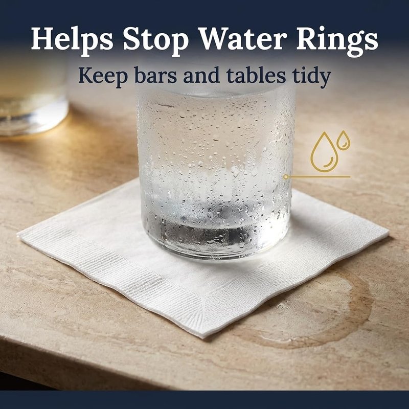 White Disposable Beverage Napkins – 1000 Count Cocktail Napkins, Absorbent Paper Napkins, Bulk for Parties, Bars, Catering, Restaurants & Events