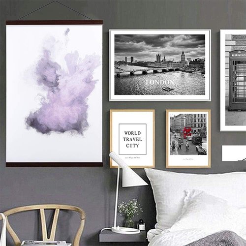 Benjia Magnetic Light Wood Poster Frame - 25x16, 25x35, 25x38 for Canvas Art | Walnut Finish (1 Pack)