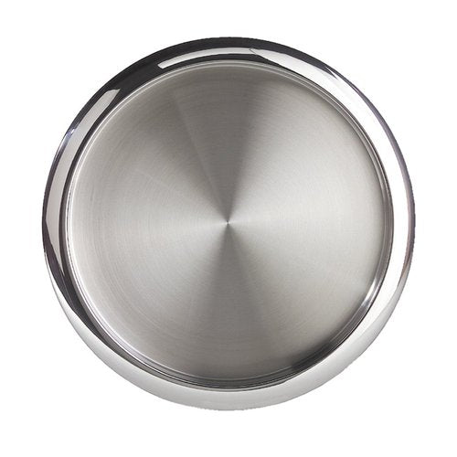 OGGI Round Tray Steel 14" - Ideal Coffee Table, Decorative Tray, Tea and Bar Serving Tray Stainless Steel