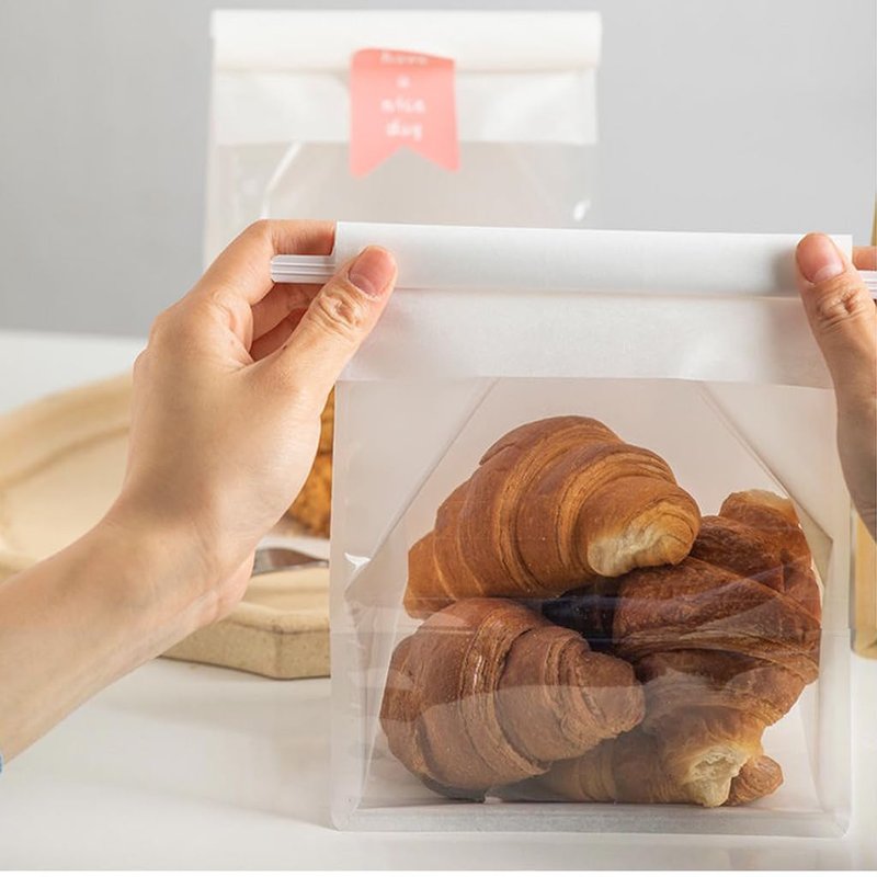 COMIKO 100 Pack Paper Bread Bags for Homemade Bread Sourdough Bread Bags Large Paper Bakery Bag with Window for Baked Food Packaging Storage, White(11x9x4.3 Inches)