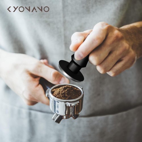 KYONANO 58.5mm Espresso Tamper, 30lb Spring-Loaded Calibrated Coffee Tamper, 304 Stainless Steel, Anodized Aluminum Handle Barista Tamper Suit for Over 58mm Rancilio, Gaggia Portafilter