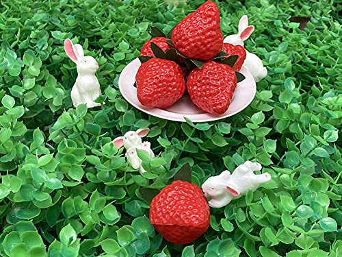 18PCS Realistic Plastic Artificial Red Strawberries for Decoration
