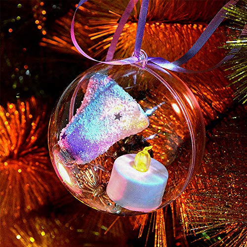 20 Pack Clear Plastic Fillable Ornaments (3.15 Inch) - DIY Craft Baubles