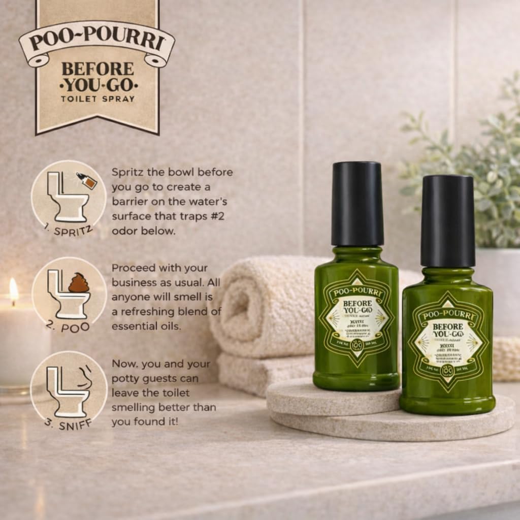 Poo-Pourri Toilet Spray - Balsam Bum Scent | 2 Ounce Pack of 2 - Freshens Bathroom Odors