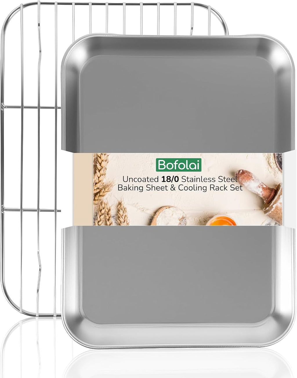 Regine Switzerland 18/0 Stainless Steel Baking Sheet - 12.4 Inch Oven-Safe Non-Toxic Cookie Sheet | Rust Resistant & Easy to Clean