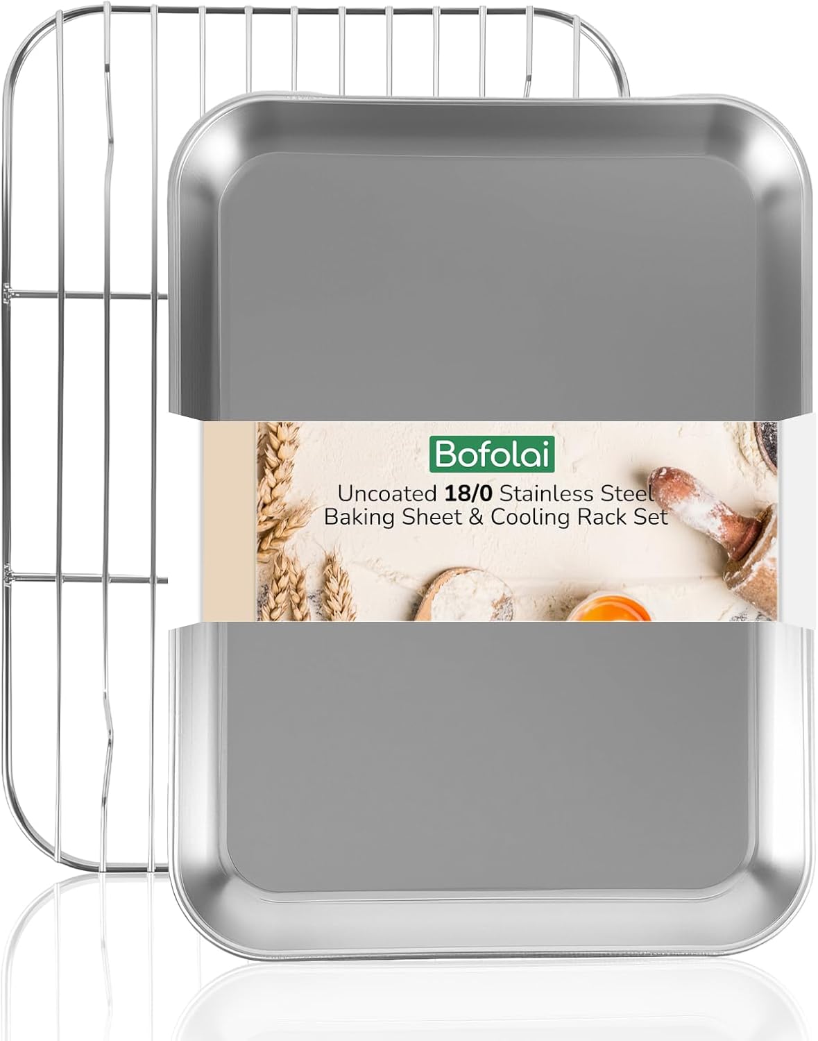 Regine Switzerland 18/0 Stainless Steel Baking Sheet - 12.4 Inch Oven-Safe Non-Toxic Cookie Sheet | Rust Resistant & Easy to Clean