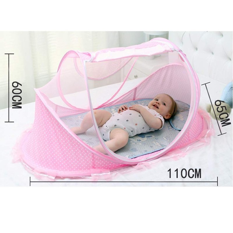 Portable Foldable Baby Bed Net Newborn Sleep Bed Travel Bed for Home Use (Pink)