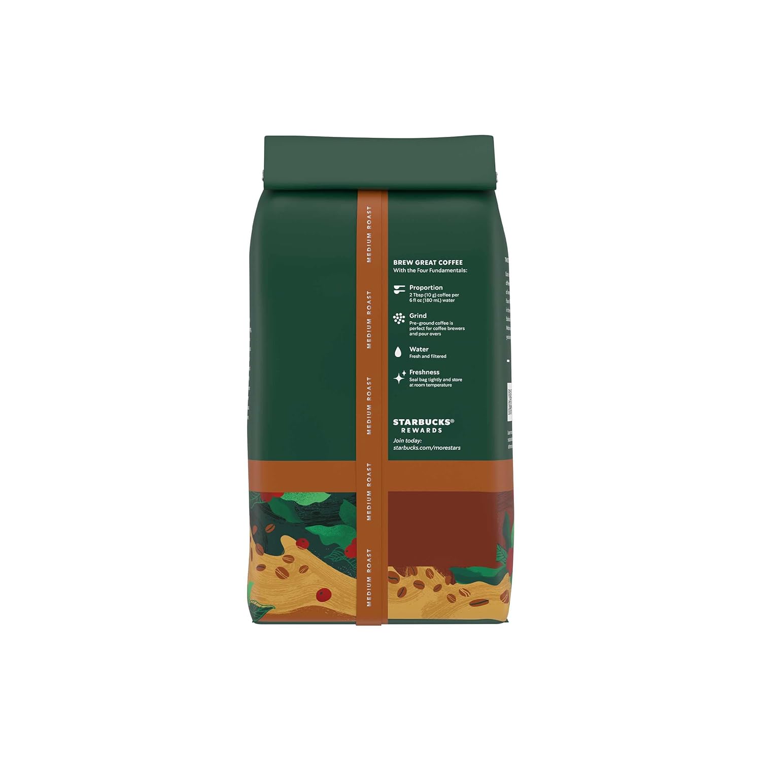 Starbucks Ground Coffee - Medium Roast House Blend for Hot or Iced Coffee | Six 18 oz Bags