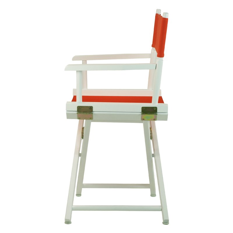 Casual Home 18" Director's Chair White Frame with Orange Canvas