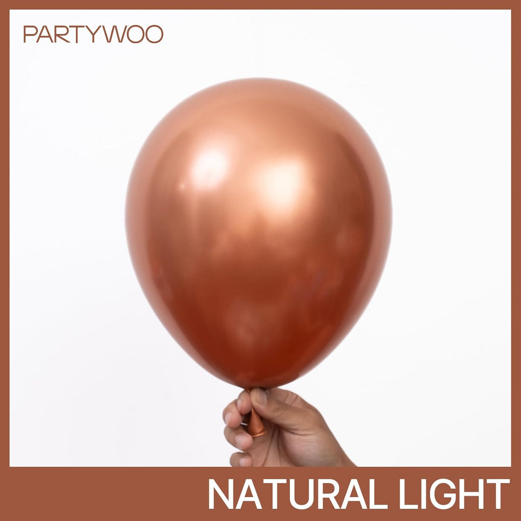 PartyWoo 12-Inch Balloons - 50 Pcs for Graduation, Wedding, Baby Shower & Birthday Decor | Brown
