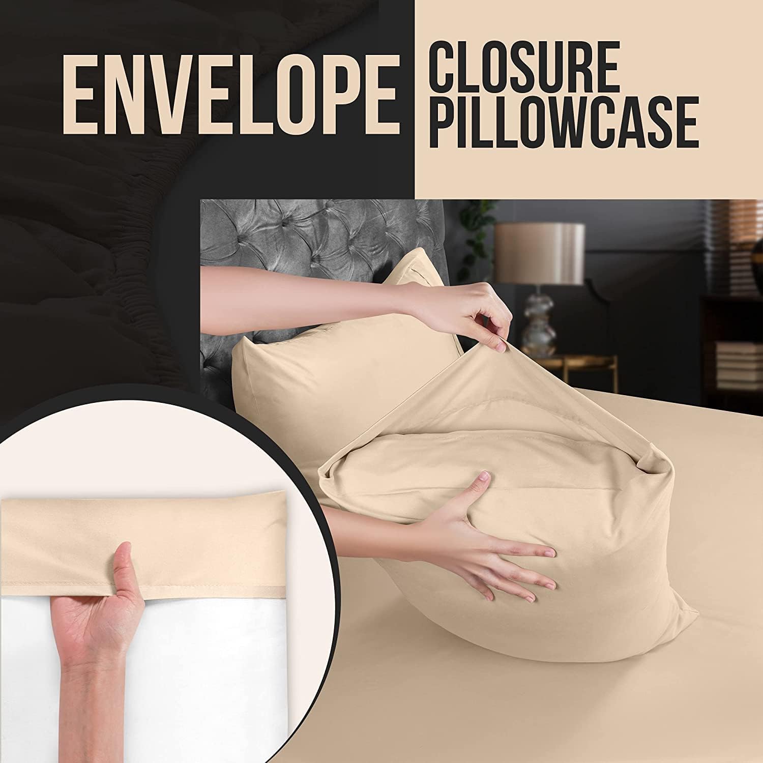 Utopia Bedding Queen Pillow Cases - 12 Pack of Soft Brushed Microfiber - Fade Resistant | 20 x 30 Inches, Beige