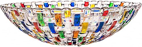 MAGCOLOR Hand Painted Colorful Woven Glass Crystal Salad & Fruit Bowl - Elegant Centerpiece for Home & Events