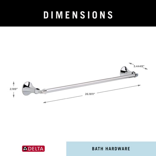 Delta Ashlyn (1-Pack) 24'' Towel Rack for Bathroom Polished Chrome Towel Bar for Bathroom Wall Towel Holder Rod Wall Mounted 76424