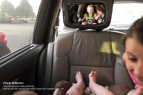 Mluchee Baby Car Mirror - Rear Facing Infant Seat Mirror with Wide Crystal Clear View & Shatterproof Design