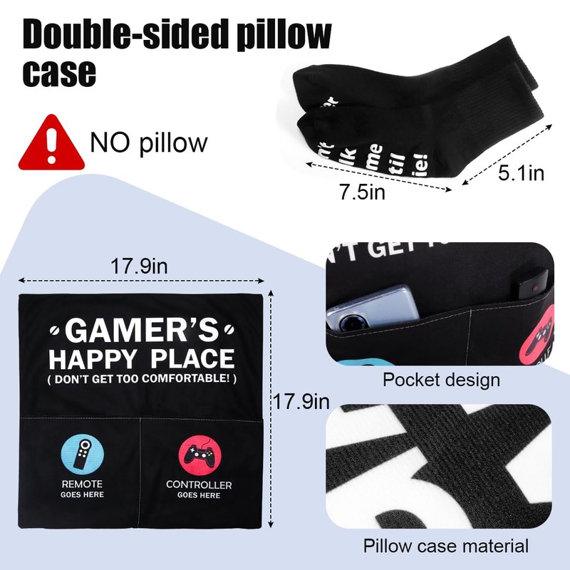 Easter Basket Stuffers Essentials Gamer Gifts for Men Boyfriend Teenage Boy Birthday Gifts Box Year Old Kids Son Game Room Decor Christmas Gaming Gift for Him Man Video Game Lover Gamer Tumbler+Pillow