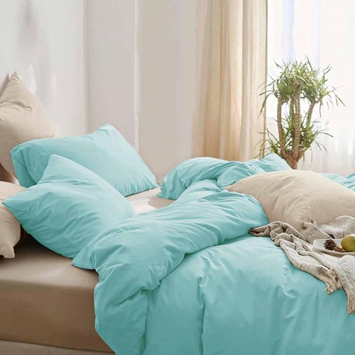 KimLuxz Turquoise Comforter Queen Size, 3 Piece Soft Teal Modern Bedding Set, Lightweight Aqua All Season Microfiber Down Alternative Bed Comforter with 2 Pillow Shams for Women Men