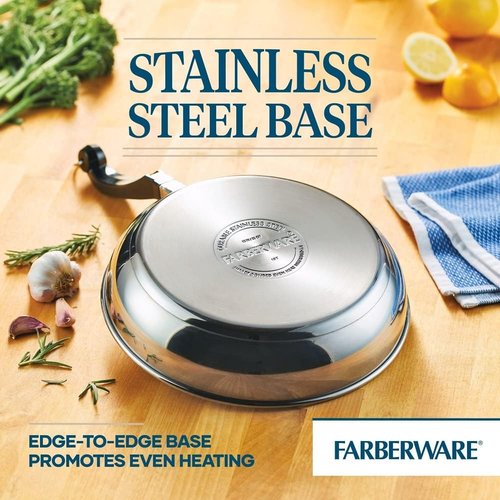 Farberware Classic Stainless Steel Cookware Set - 15-Piece Pots & Pans - Durable & Stylish Silver Finish