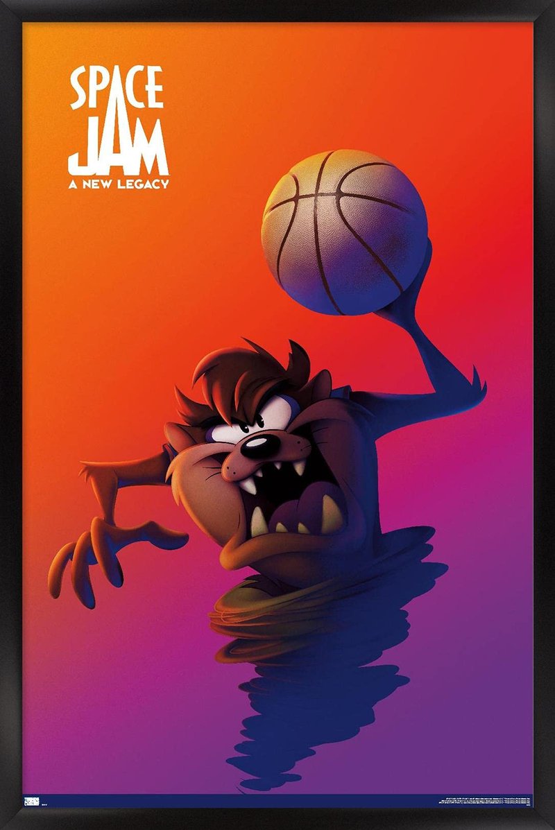 Trends International Space Jam: A New Legacy - Tasmanian Devil One Sheet Wall Poster, 34L x 22.4W, Black Framed Version