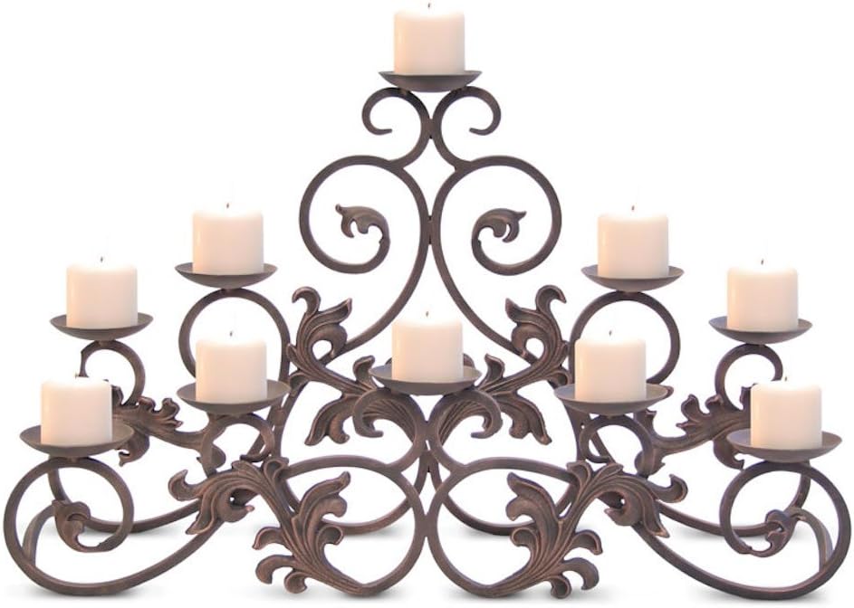Pilgrim Home and Hearth Venice Fireplace Candelabra - Distressed Bronze Candle Holder