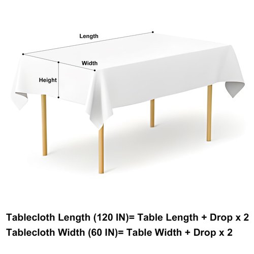 misaya Rectangle Waterproof Vinyl Table Cloth, Buffalo Flannel Backed Tablecloth, Wipeable Plastic Table Cover for Dinner, Cafe, Outdoor (60" x 120", Khaki and White)