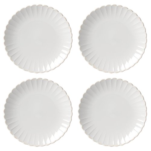 Lenox French Perle Scallop 4-Piece Dinner Plate Set, 7.40 LB