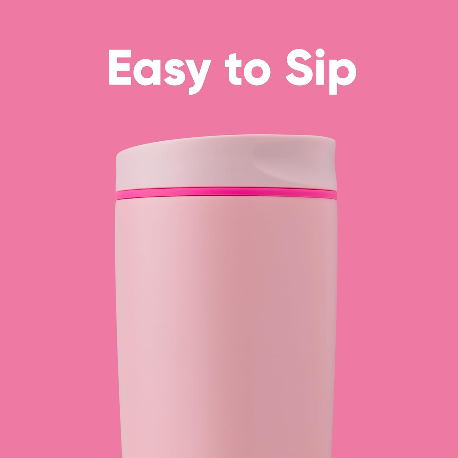 Owala SmoothSip 20 oz Insulated Stainless Steel Coffee Tumbler - Reusable Hot & Iced Coffee Mug, BPA Free, Pink