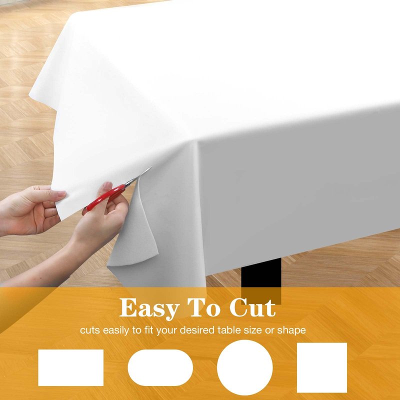 RINOZO Table Pad Protector with Flannel Backing Cut to Fit Waterproof Heat Resistant Heavy-Duty Reusable Table Cloth 54" x 72" Rectangle Vinyl Table Padding Under Tablecloth