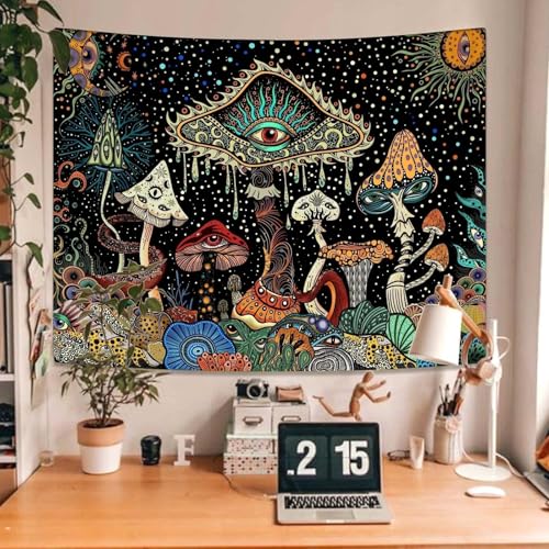 Mushroom Wall Tapestry - Aesthetic Hippie Room Decor & Wall Hanging