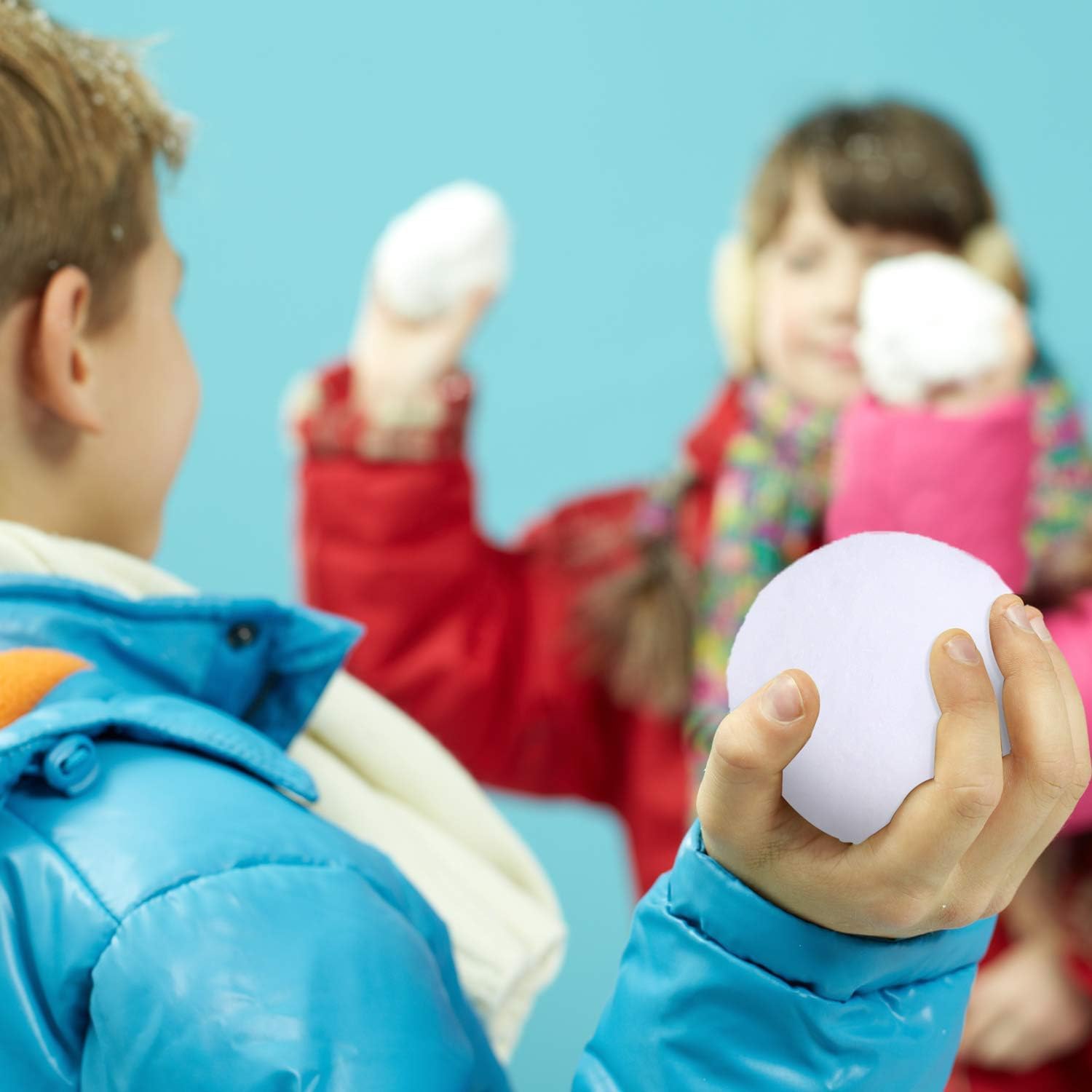 URATOT Snow Toy Balls - 25 Pack Soft Plush Fake Snow Balls for Kids Indoor Winter Games