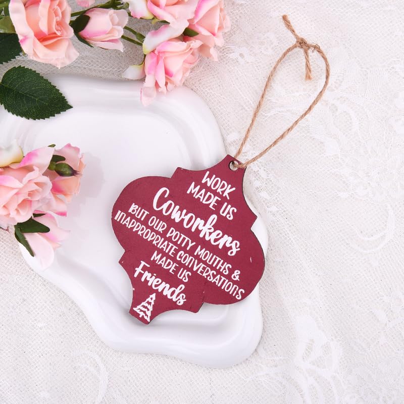 YangQian Coworker Friend Christmas Ornament Funny Colleague Gift for Women Work Bestie Farewell & Going Away