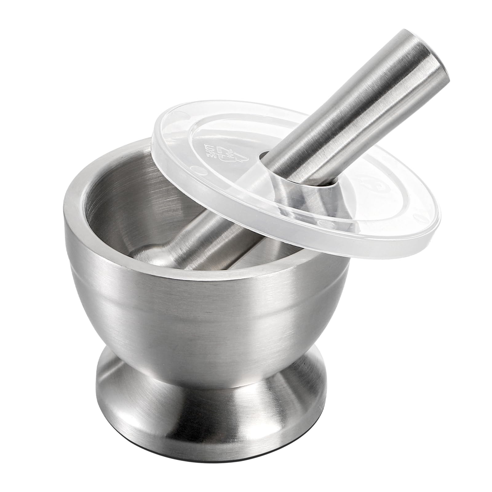 Bekith Mortar and Pestle Sets 18/8 Brushed Stainless Steel Spice Grinder Pill Crusher Molcajete Herb Bowl