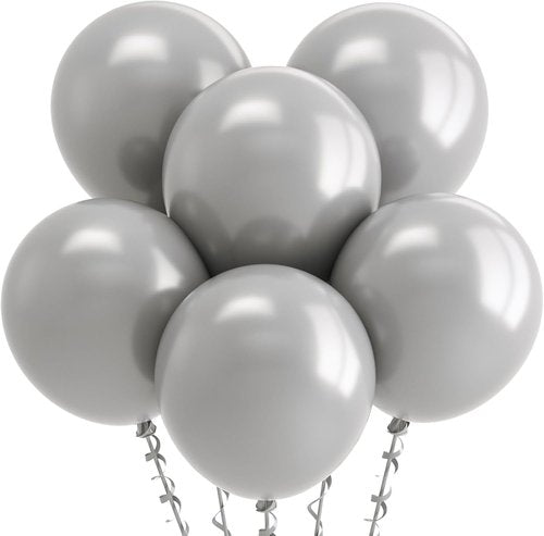 Bezente Gray Balloons - 18 Inch Thick Latex Balloons for Birthday & Wedding Decor | 30 Pack