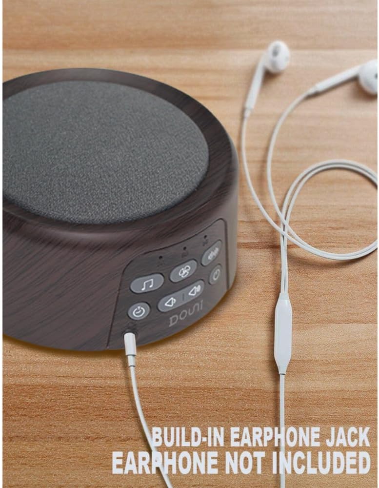 White Noise Machine - Soothing Sleep Sound Therapy with Timer & Memory Function | Brown Wood Grain Finish