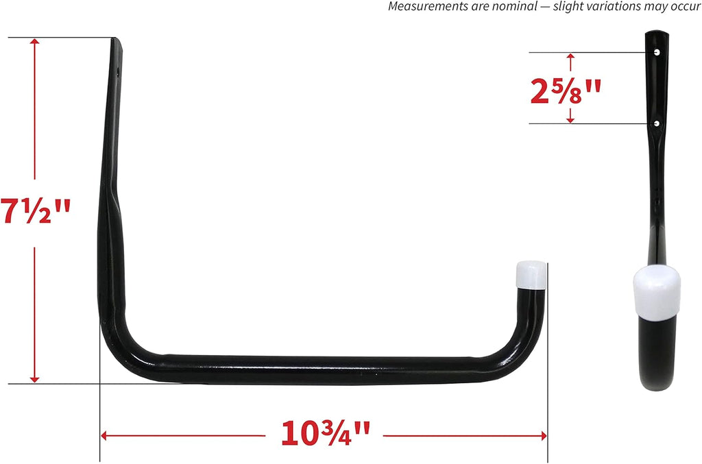 Shepherd Hardware Heavy Duty Steel 10-Inch Garage Utility Hooks - 4 Pack, Black Finish
