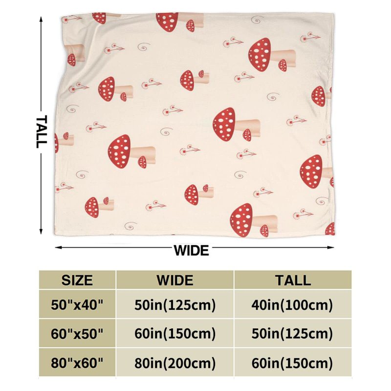 remzoke Mushroom Blanket for Girl Women Soft Warm Red Mushroom Stuff Decor Fleece Throw Blanket Plush Cozy Mushroom Lightweight Flannel Gifts Blankets for Adults Kids 80''X60''