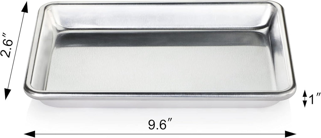 New Star Foodservice 18-Gauge Aluminum Sheet Pan - Commercial-Grade Bun Pan (9 2/3" W x 6 2/3" L x 1" H)
