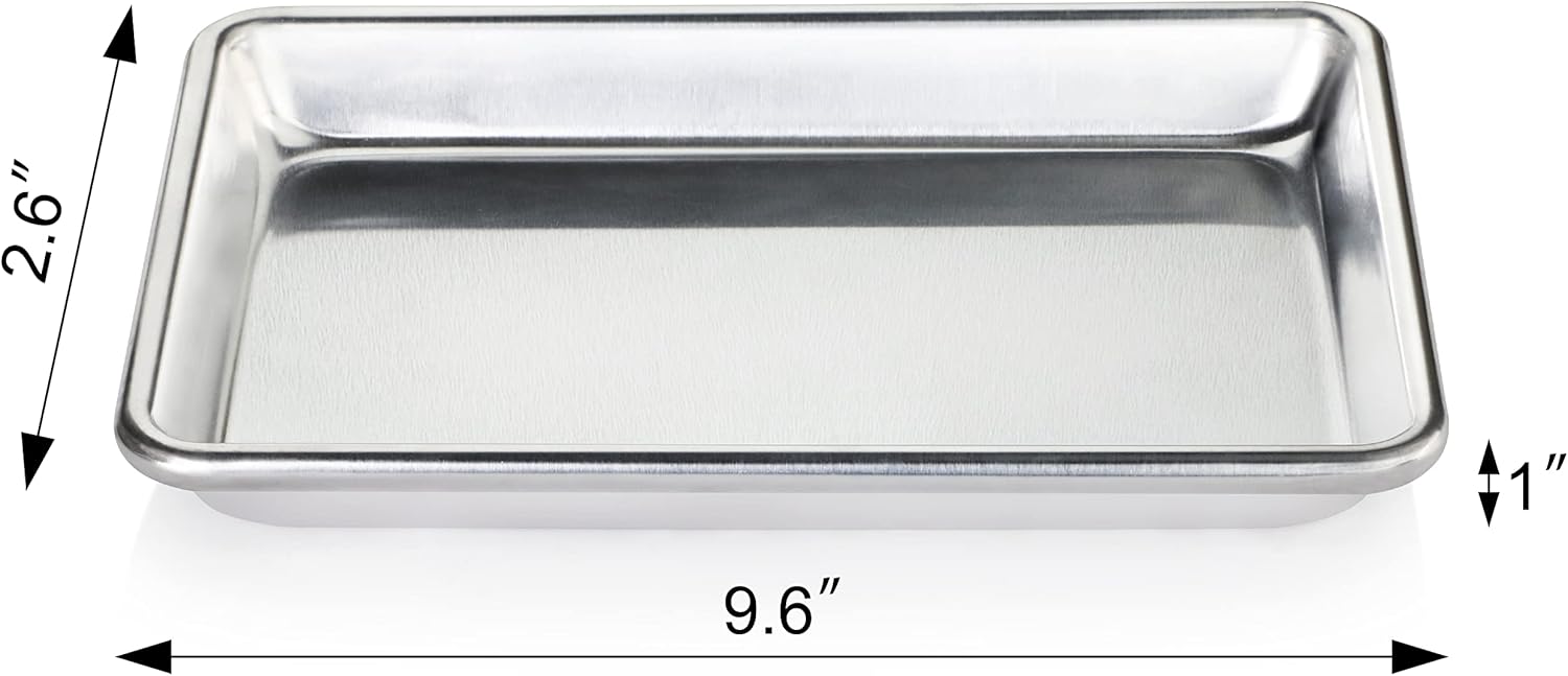 New Star Foodservice 18-Gauge Aluminum Sheet Pan - Commercial-Grade Bun Pan (9 2/3" W x 6 2/3" L x 1" H)
