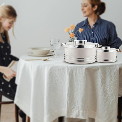 Pinnacle Insulated Casserole Dish with Lid 3 pc Set 3.7/2.6/1.5 qt. Hot Pot Food Warmer/Cooler –Thermal Soup/Salad Serving Bowl- Stainless Steel Hot Food Container–Best Gift Set for Moms –Holidays