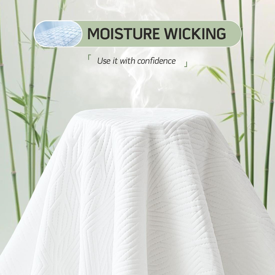 Premium Jacquard Queen Mattress Protector - 100% Waterproof, Noiseless & Anti-Slip, Deep Pocket 8"-21"