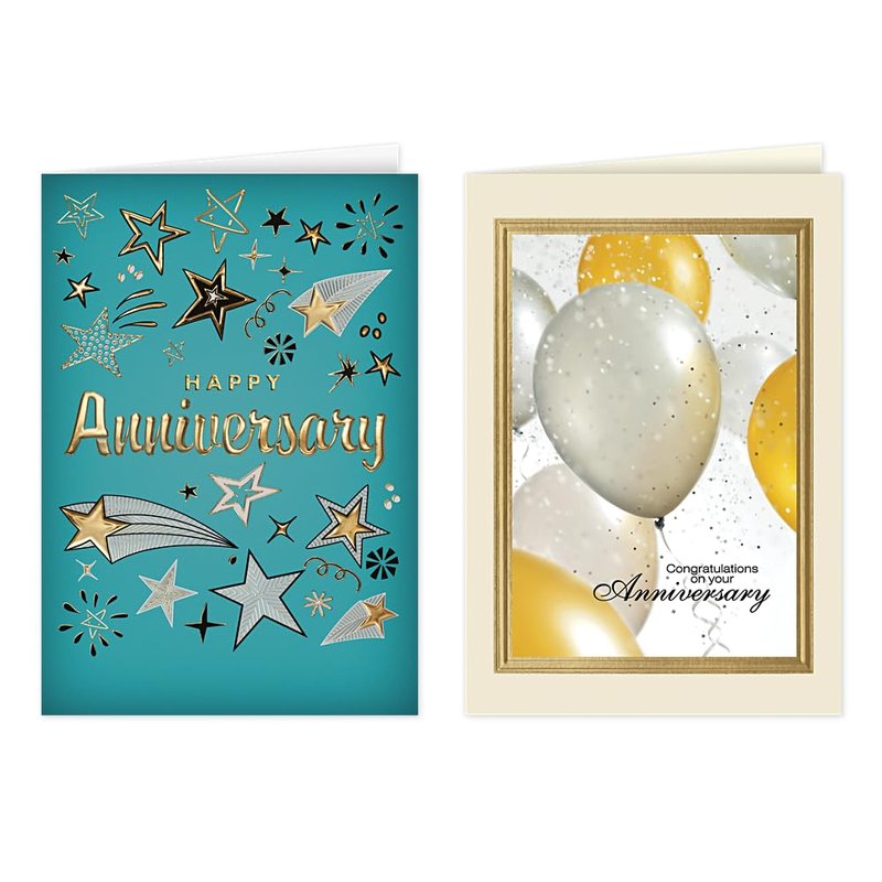 The Gallery Collection - Anniversary Cards Assortment Box (35 Cards), Foil & Embossing (Anniversary 1)