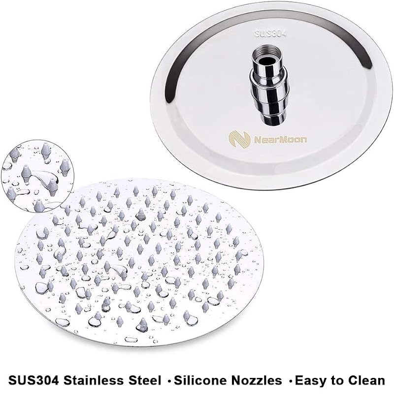 8-Inch High Pressure Rainfall Shower Head with 11-Inch Adjustable Arm
