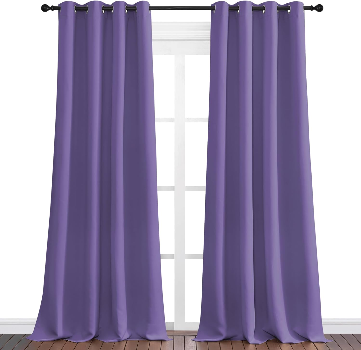 NICETOWN Blackout Curtains - Lilac Purple, 96" Long x 55" Wide, 2 Pieces | Sound Reducing & Thermal Insulation for Modern Spaces