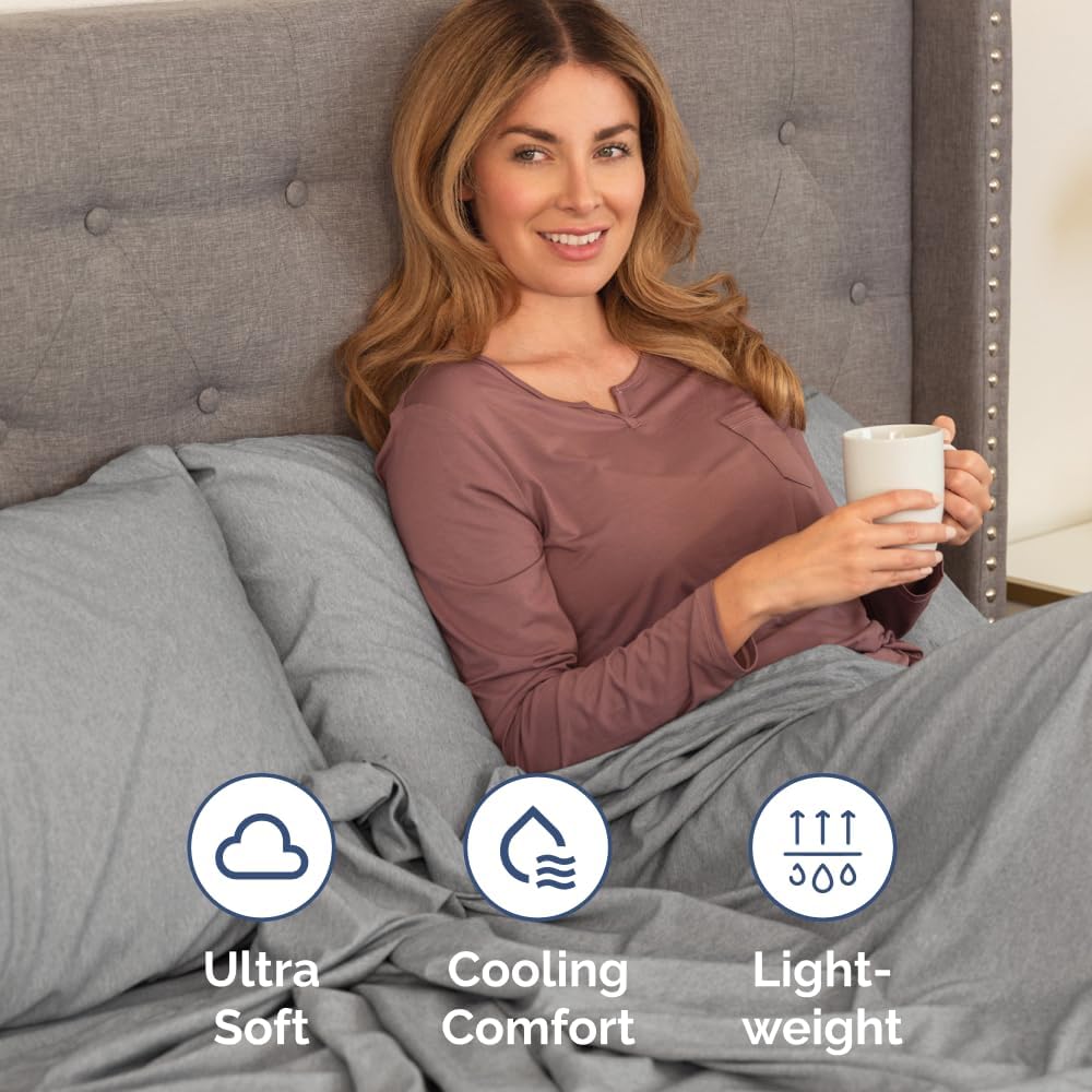 Skiennix Body Pillowcases Set of 4 | Soft 20x54 Long Pillow Covers for Side Sleepers - Breathable & Fade-Resistant - Machine Washable (Heathered Grey)