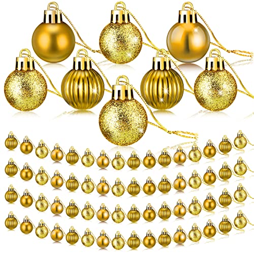 Sumind 48 Pcs Gold Christmas Ball Ornaments 1.2 Inch Classic Style Holiday Decor