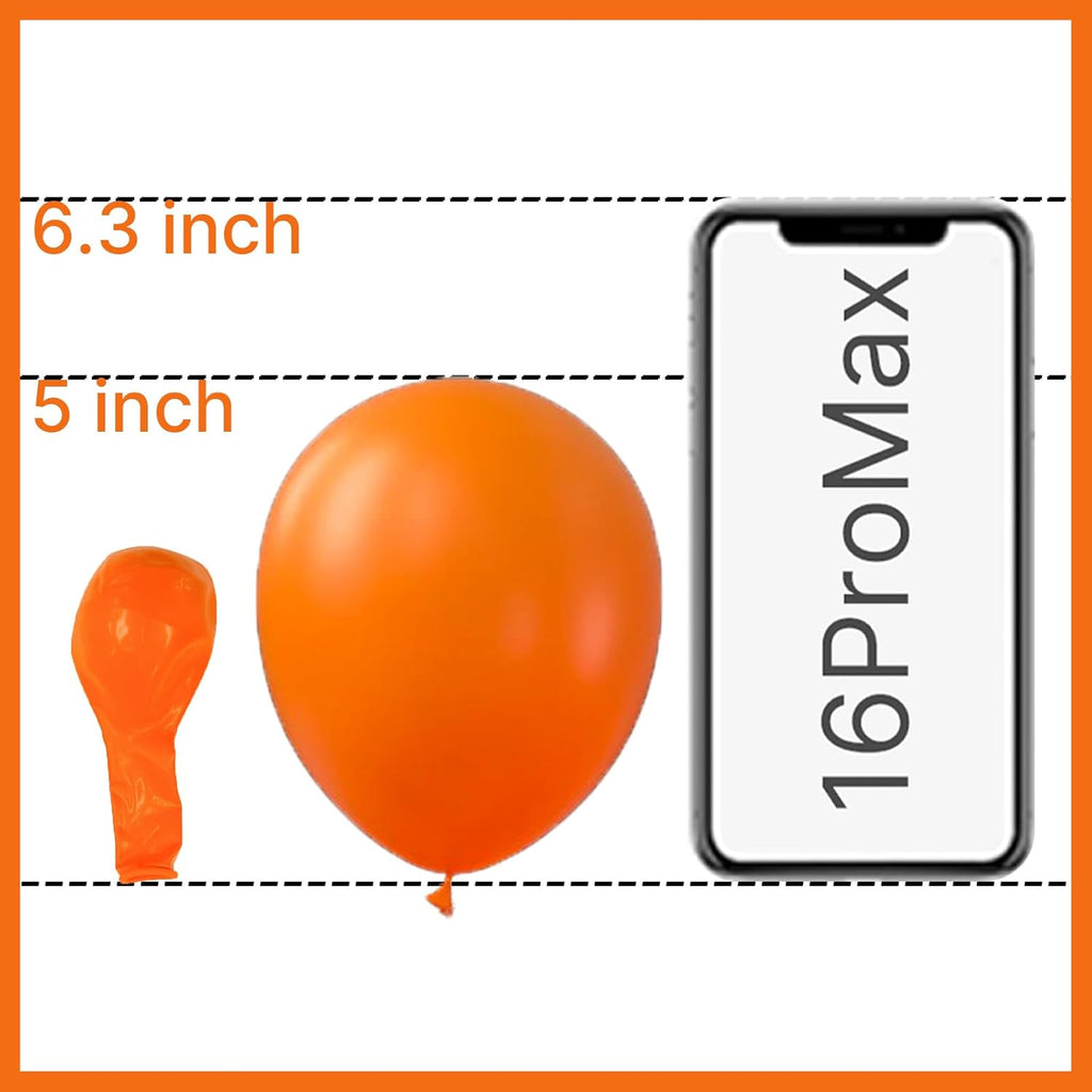 PartyWoo Orange Balloons - 100pcs 5-Inch Latex Helium Balloons for Birthday & Baby Shower Decor