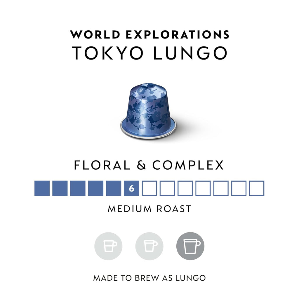 Nespresso Original Line Coffee Capsules - Tokyo Vivalto Lungo, Medium Roast, 50 Count Pods