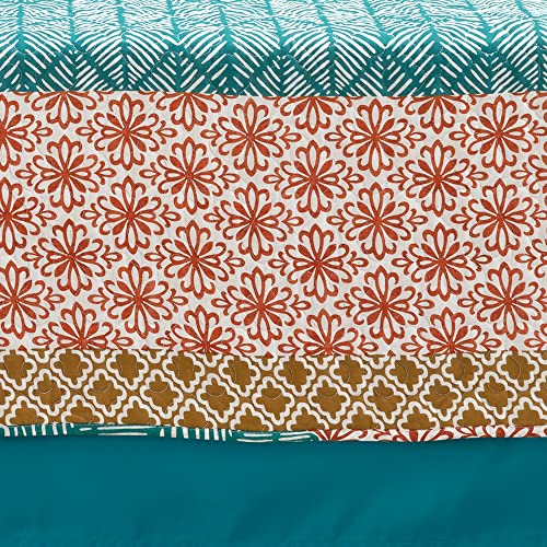 Bohemian Stripe 6-Piece Twin Daybed Cover Set - Turquoise & Orange