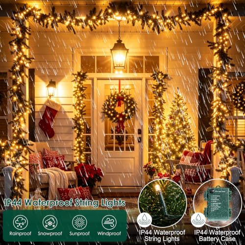 FairyGlim 2-Pack 20ft Battery Christmas String Lights 60 LEDs Warm White
